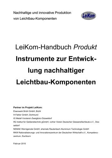 LeiKom-Handbuch Produkt Instrumente zur Entwick- lung - IfG