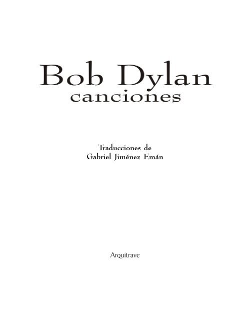 Bob Dylan PDF - Arquitrave