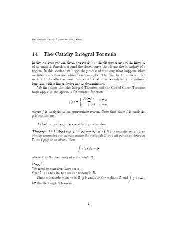 The Cauchy Integral Formula(pdf)