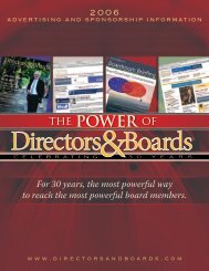 the POWER of - Directors & Boards