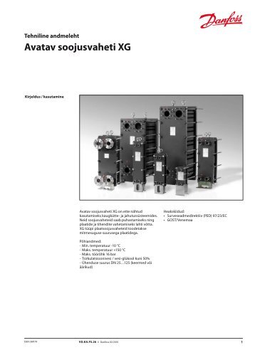 Avatavad soojusvahetid XG - Danfoss