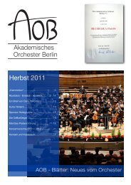 AOB-Blätter 2011 - Akademisches Orchester Berlin