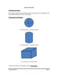 T. King: MA3160 Page 1 Lecture: Section 20.2 The Divergence ...