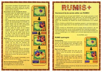 Voorwoord bij de eerste editie van RUMIS+ RUMIS spelregels