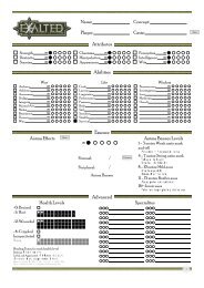 The complete character sheet - Standard - Exalted, character sheets