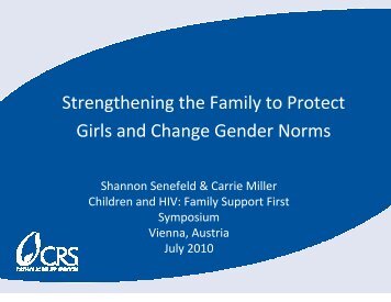 Strengthening the Family to Protect Girls and Change Gender Norms