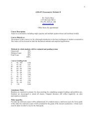 AEB 6572 Econometric Methods II - Food and Resource Economics ...