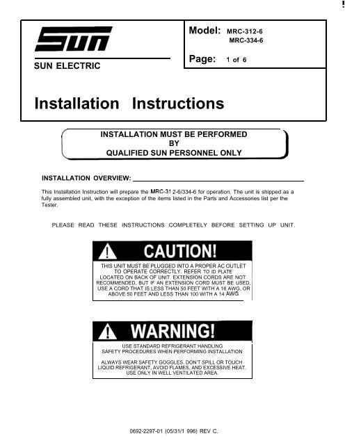 MRC-312-6 - Snap-on Equipment