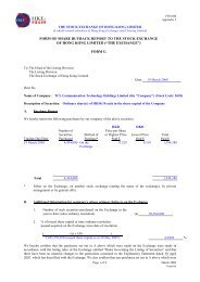 Appendix 5 FORM OF SHARE BUYBACK REPORT TO THE STOCK ...