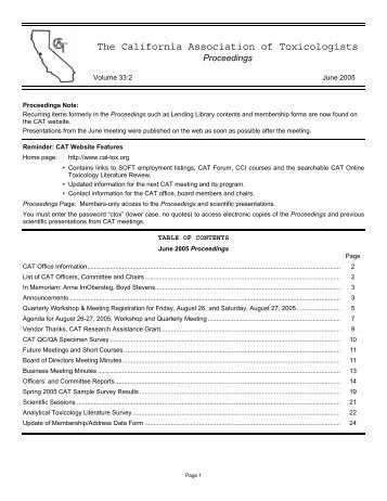 The California Association of Toxicologists