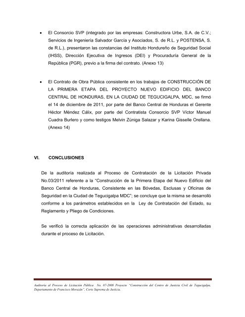 INFORME ESPECIAL DE AUDITORIA - Tribunal Superior de Cuentas