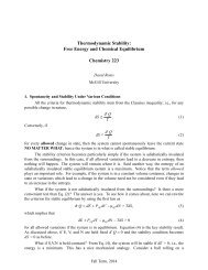 Thermodynamic Stability: Free Energy and ... - McGill University