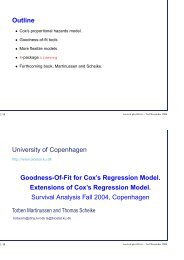 Goodness of fit for Cox's regression model.