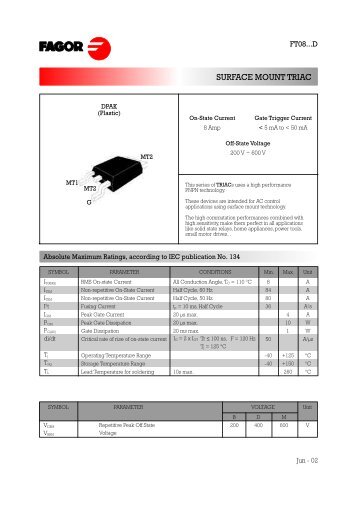 SURFACE MOUNT TRIAC