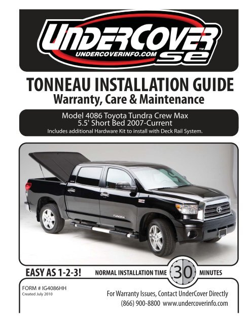 TONNEAU INSTALLATION GUIDE Warranty, Care ... - Undercover