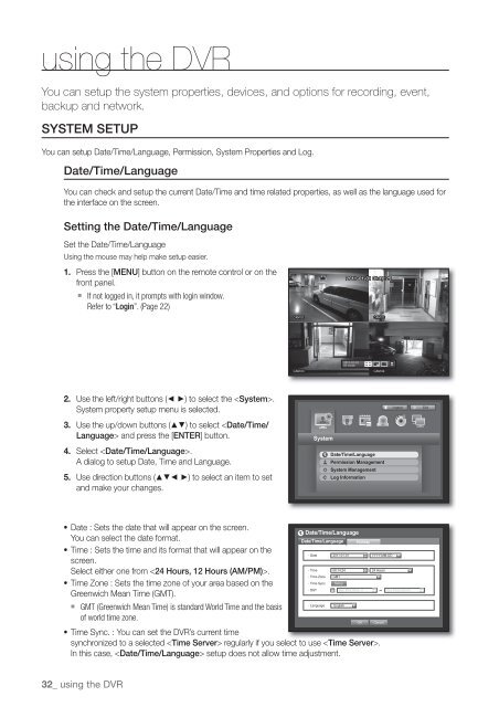 User Manual Samsung SRD-470D/470DC DVR