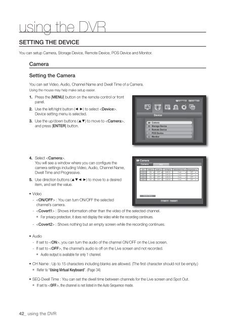 User Manual Samsung SRD-470D/470DC DVR