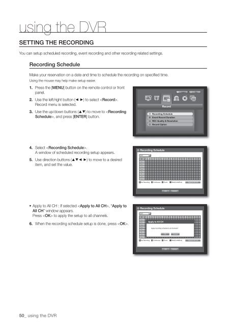 User Manual Samsung SRD-470D/470DC DVR