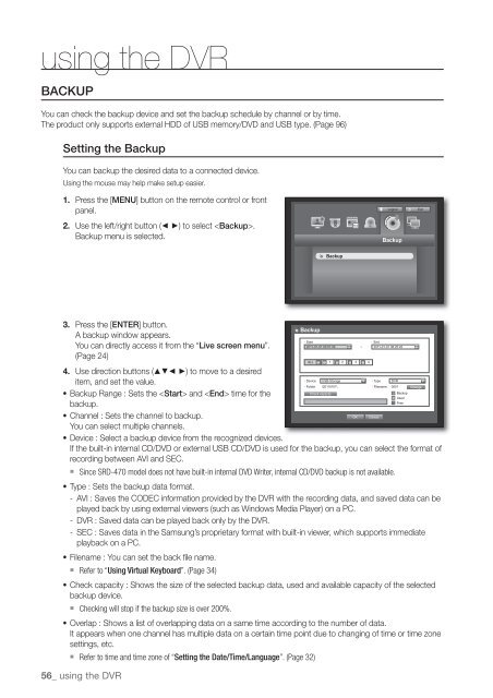 User Manual Samsung SRD-470D/470DC DVR