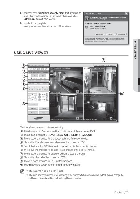 User Manual Samsung SRD-470D/470DC DVR