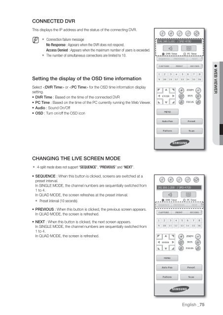 User Manual Samsung SRD-470D/470DC DVR