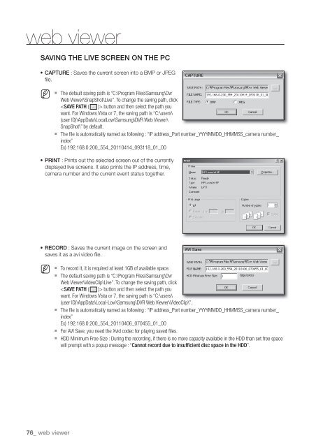 User Manual Samsung SRD-470D/470DC DVR