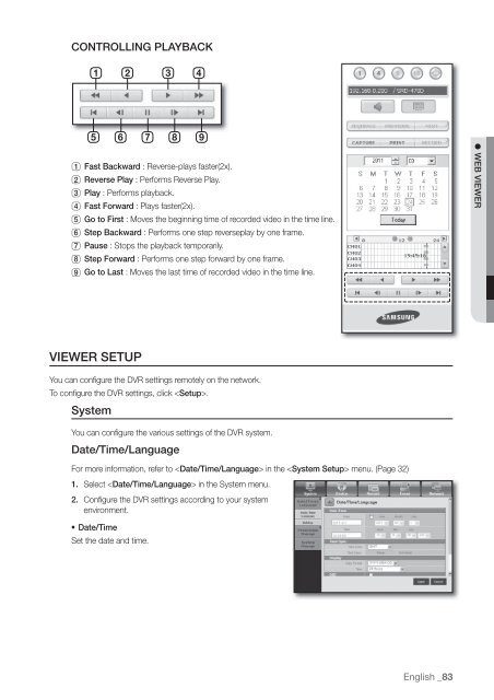 User Manual Samsung SRD-470D/470DC DVR