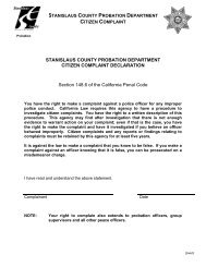 Citizen Complaint Form - Stanislaus County
