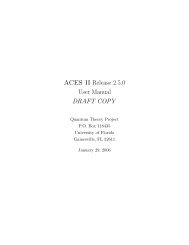 ACES II User manual version 2.7.0 (PDF) - Quantum Theory Project