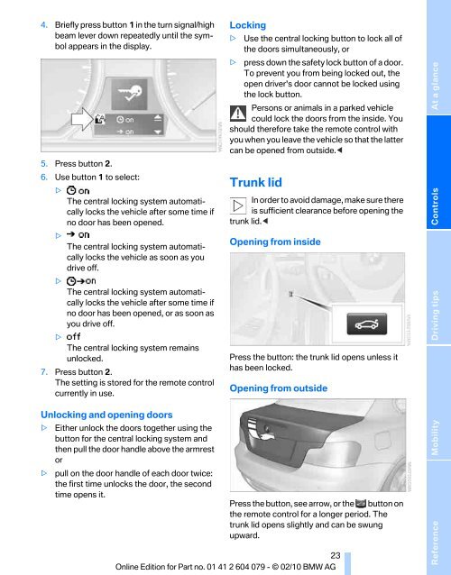 2011 1 Series Owner's Manual without iDrive - Irvine BMW