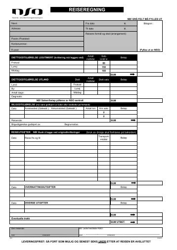 Reiseregning StL - Norsk studentorganisasjon