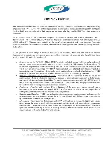 COMPANY PROFILE - ITOPF