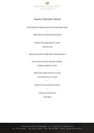 SAMPlE DESSERt MENU - Dromoland Castle Hotel