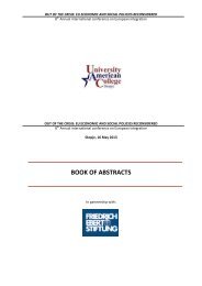 BOOK OF ABSTRACTS - University American College Skopje