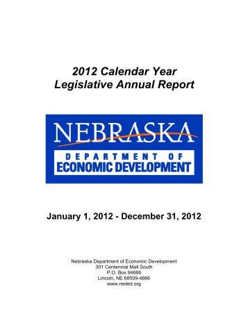 2012 Calendar Year Legislative Annual Report - Nebraska ...