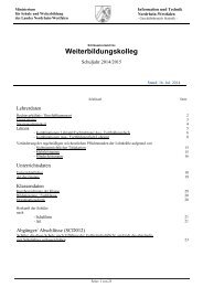 Schlüsseltabellen für Weiterbildungskollegs