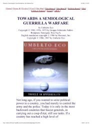 Towards a Semiological Guerrilla Warfare, by Umberto ... - Karen Eliot