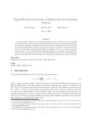 Spatial Resolution Properties of Mapped Spectral Chebyshev Methods