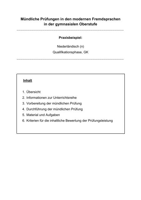 MÃ¼ndliche PrÃ¼fung NL GK-n Ã¼berarbeitet - Standardsicherung NRW