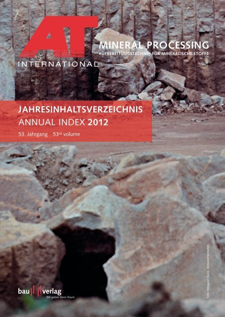 Jahresinhaltsverzeichnis 2012 - Mineral Processing