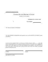 Summons - US District Court of Wyoming Home