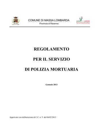 Regolamento di Polizia Mortuaria - Comune di Massa Lombarda