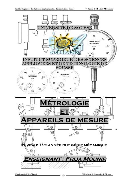 Métrologie et Appareils de mesure - Conceptions
