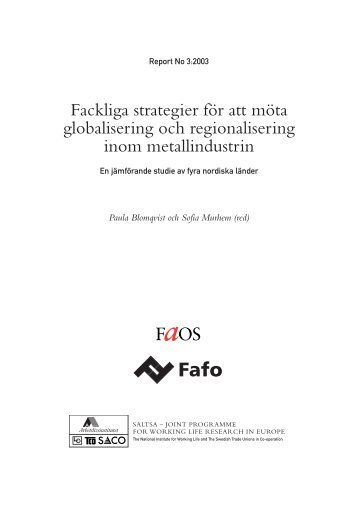 Fackliga strategier för att möta globalisering och regionalisering ...