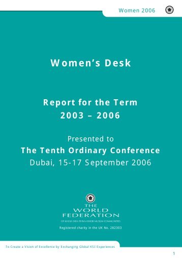 Women's Desk Report - The World Federation of KSIMC