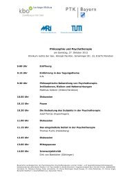 Philosophie und Psychotherapie - PTK Bayern