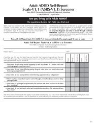 Adult ADHD Self-Report Scale-V1.1 (ASRS-V1.1) Screener