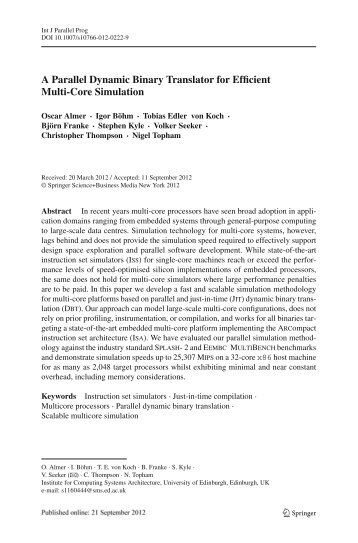 A Parallel Dynamic Binary Translator for Efficient Multi-Core ...