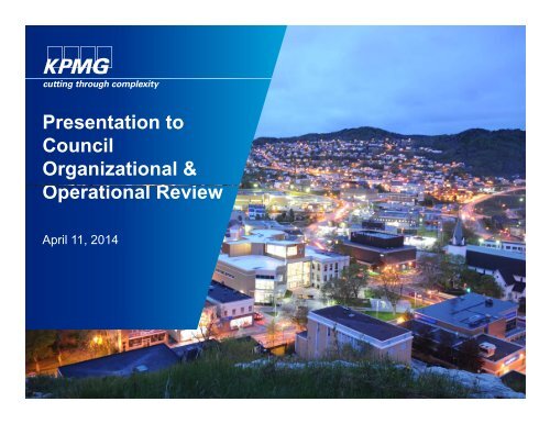 Corner Brook Org Review Project Charter media release