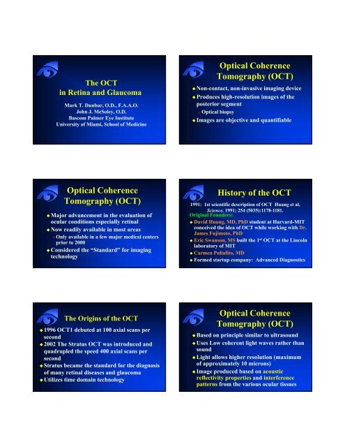 Optical Coherence Tomography (OCT)
